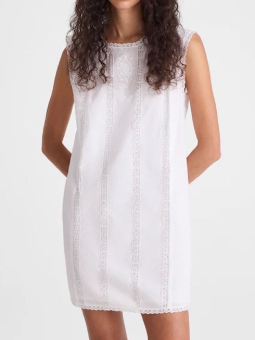 NWT Madewell Embroidered Lace-Insert Mini Dress Size Large